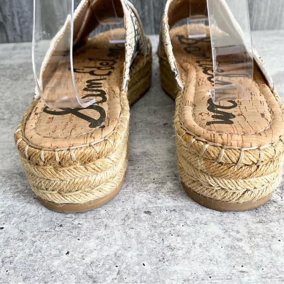 SAM EDELMAN Natty Snakeskin Print Espadrille Slide Sandals - Picture 5 of 12
